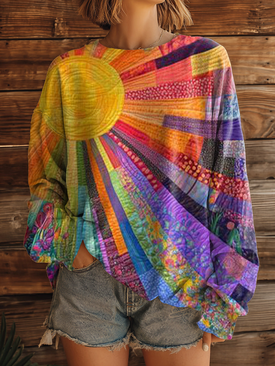 Sloane™ - Sonnen-Collage Kunst Sweatshirt