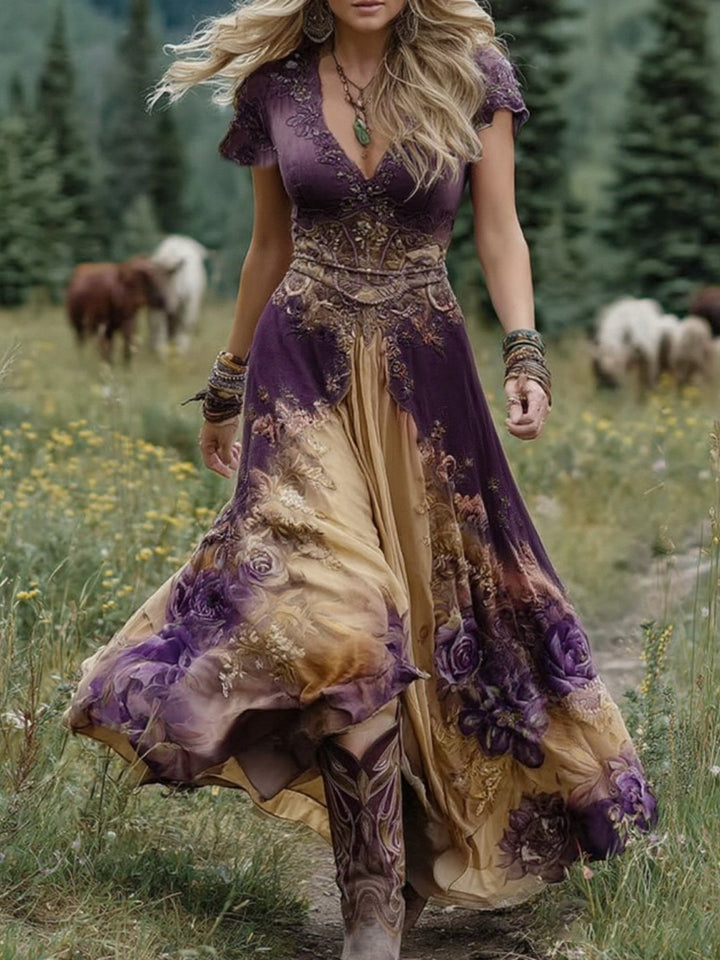 Mavis™ – Elegantes Florales Maxikleid