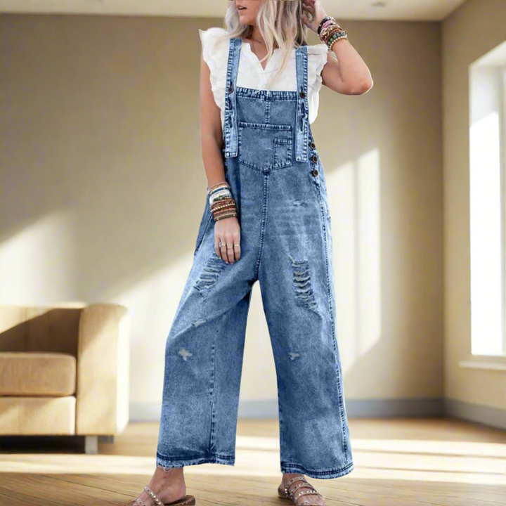 Carmelita™ – Vintage-Waschung Verstellbarer Jumpsuit