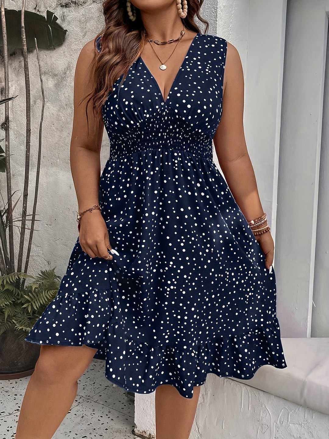 Tory™ - Plus Size Polka Dot Tankkleid