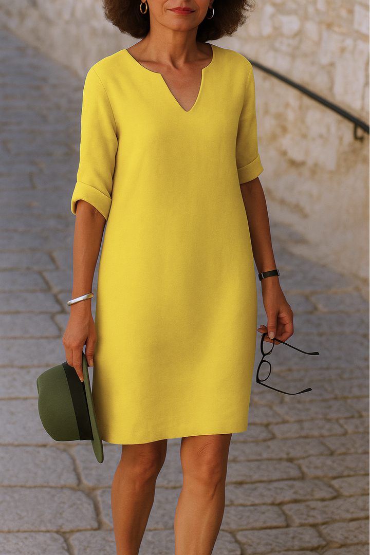 Elvy™ - Elegantes V-Ausschnitt Kleid