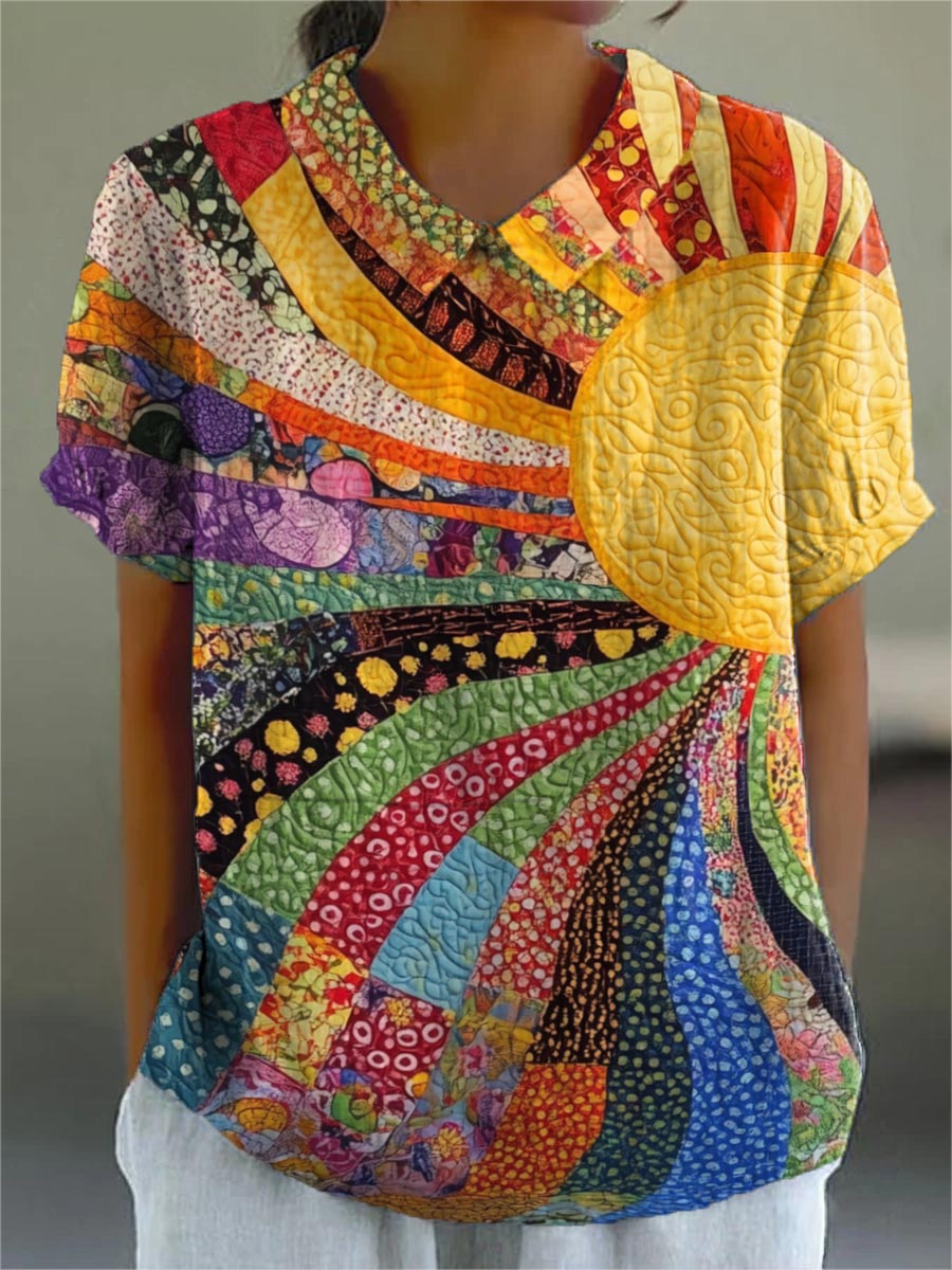 Lila™ - Sonnenstrahlen Patchwork-Shirt