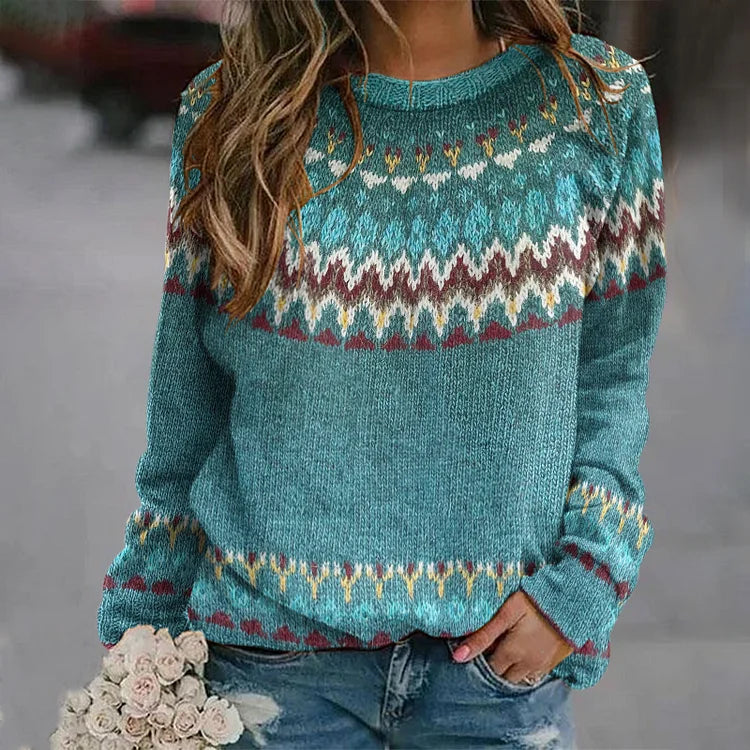 NICOLE™ | RETRO-PULLOVER MIT WELLENMUSTER