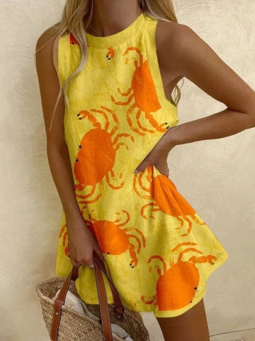 Orvienne™ | Mini-Kleid mit Krabbenmotiv.