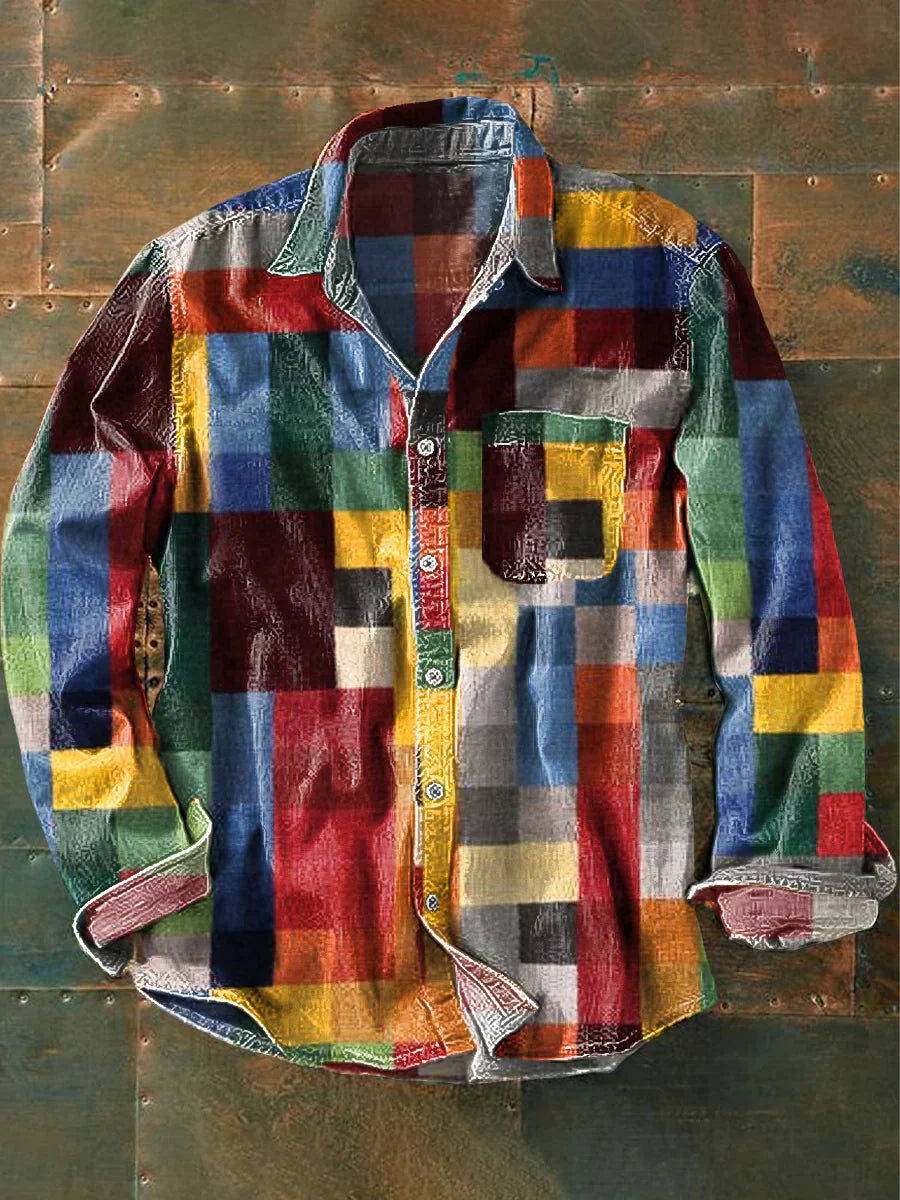 Mika™ - Unisex-Hemd im Vintage-Karomuster