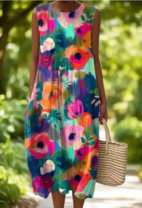 Callie™ – Ärmelloses Baumwoll- und Leinenkleid