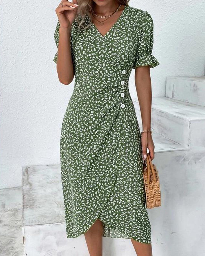 Ellaine™ - Florales Bauchbedeckendes Sommerkleid