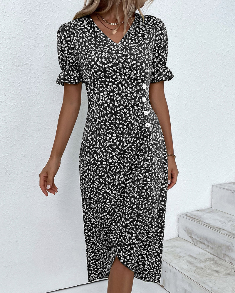 Ellaine™ - Florales Bauchbedeckendes Sommerkleid