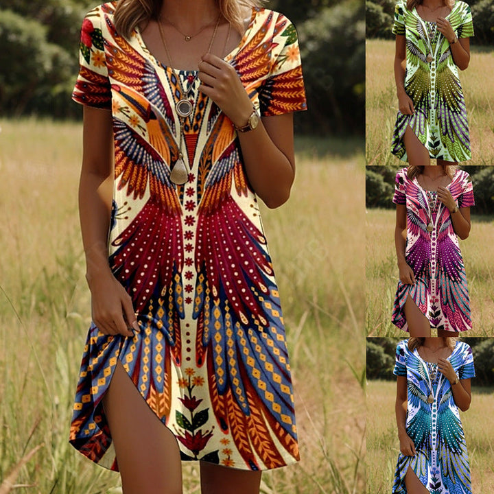 Mabel™ - Trendiges Ethnisch Bedrucktes Sommerkleid