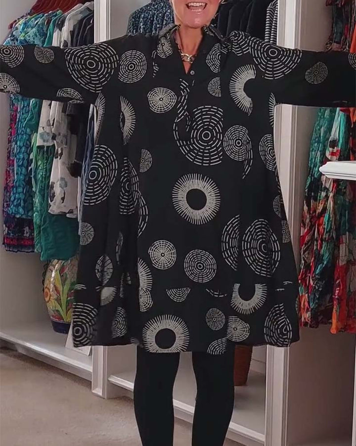 Marlene™ - Lässiges Kleid mit geometrischem Druck