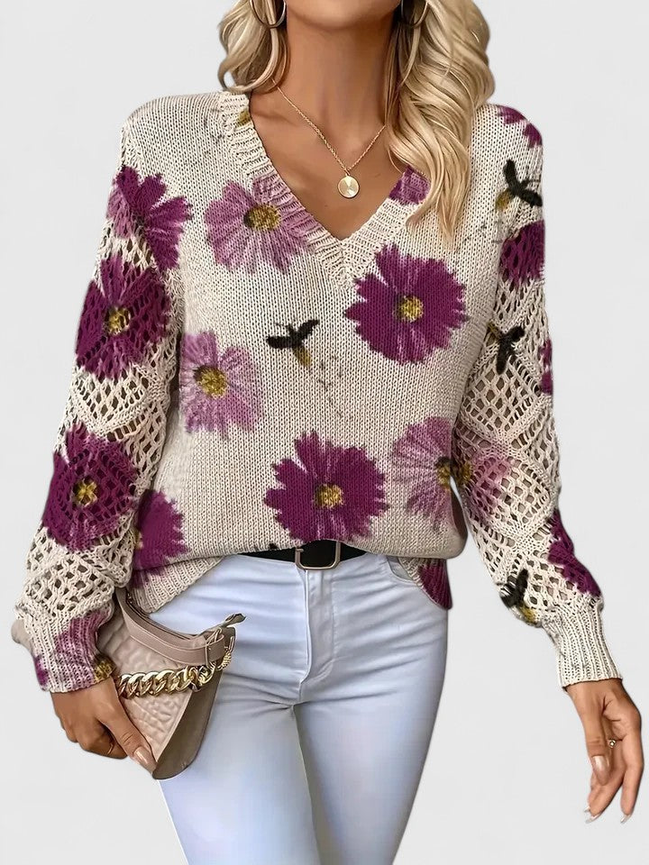 Noelle – Floral Strickpullover
