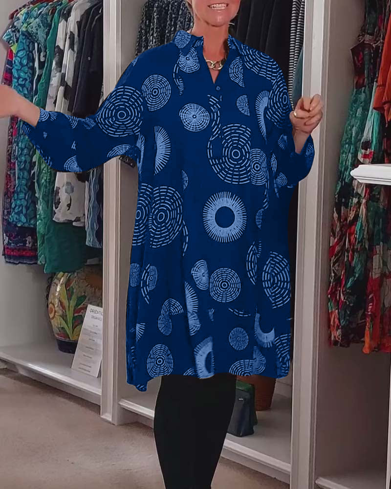 Marlene™ - Lässiges Kleid mit geometrischem Druck