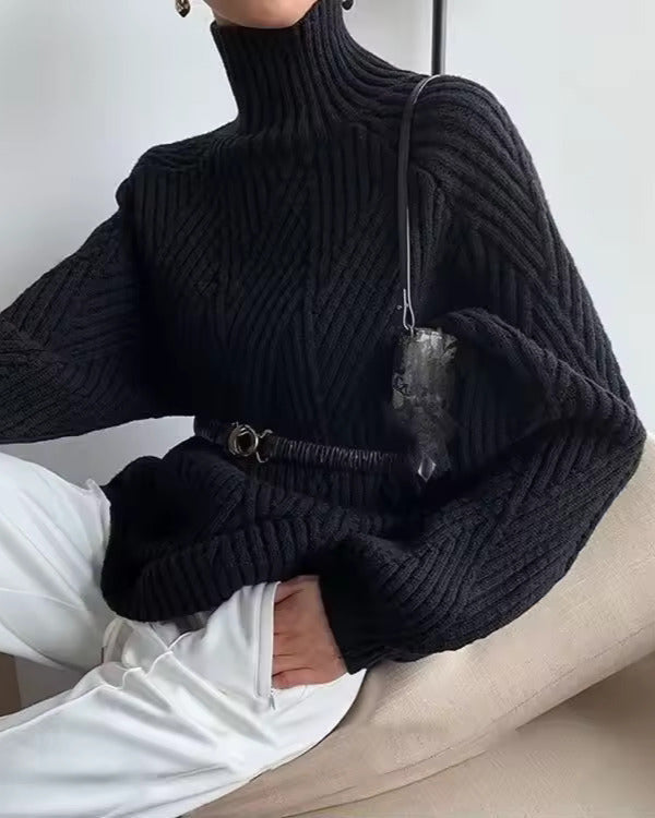 Audrey - Gestrickter Rollkragenpullover