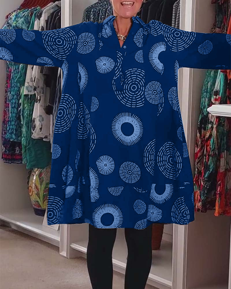 Marlene™ - Lässiges Kleid mit geometrischem Druck