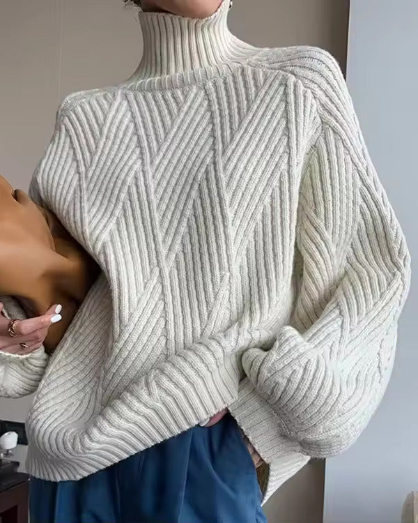 Audrey - Gestrickter Rollkragenpullover