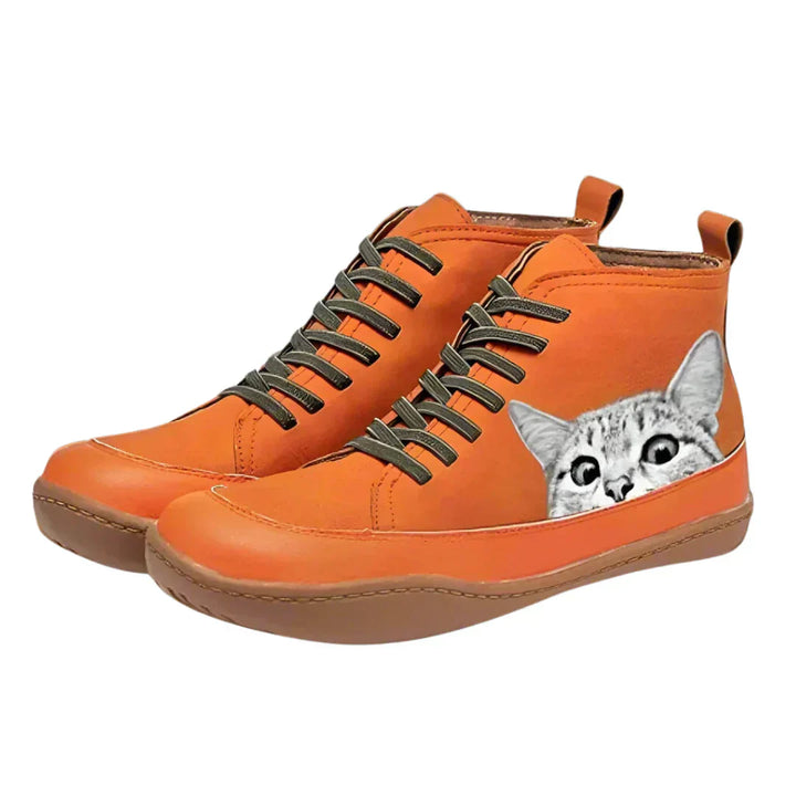 Monika™ - Katzenleder-Stiefeletten