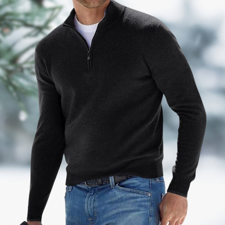 MARK | Feinstrick-Pullover für Herren mit Viertel-Reißverschluss