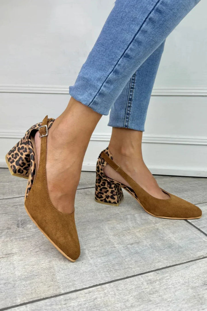 LEOPARDENPRINT FERSEN-SLINGBACKS