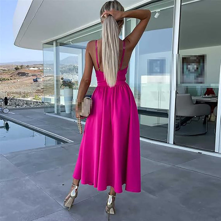 Chloe™ - Kleid mit hohem Schlitz und Spaghetti-Trägern