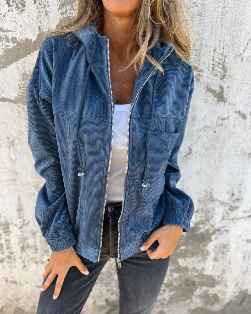 Danna™ - Cord-Jacke mit Kapuze und Reißverschluss