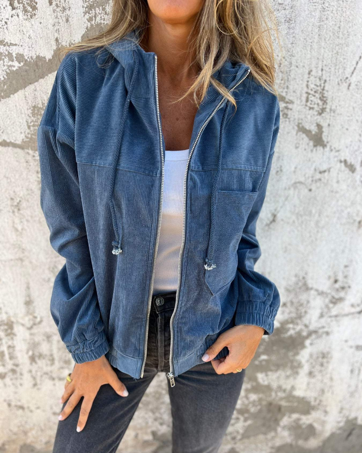 Danna™ - Cord-Jacke mit Kapuze und Reißverschluss