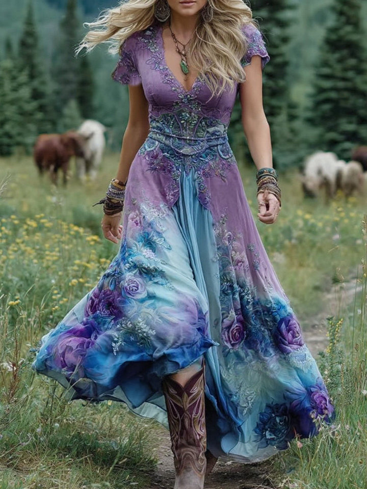 Mavis™ – Elegantes Florales Maxikleid