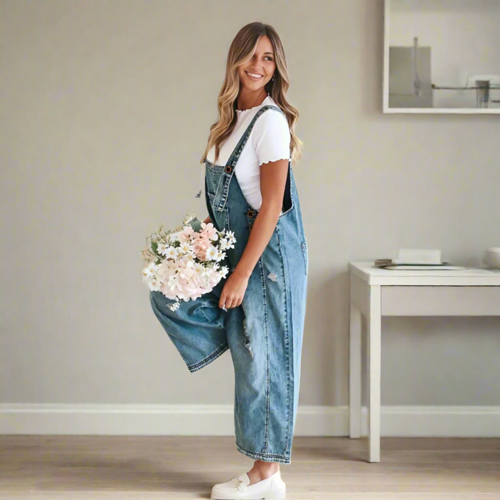Carmelita™ – Vintage-Waschung Verstellbarer Jumpsuit