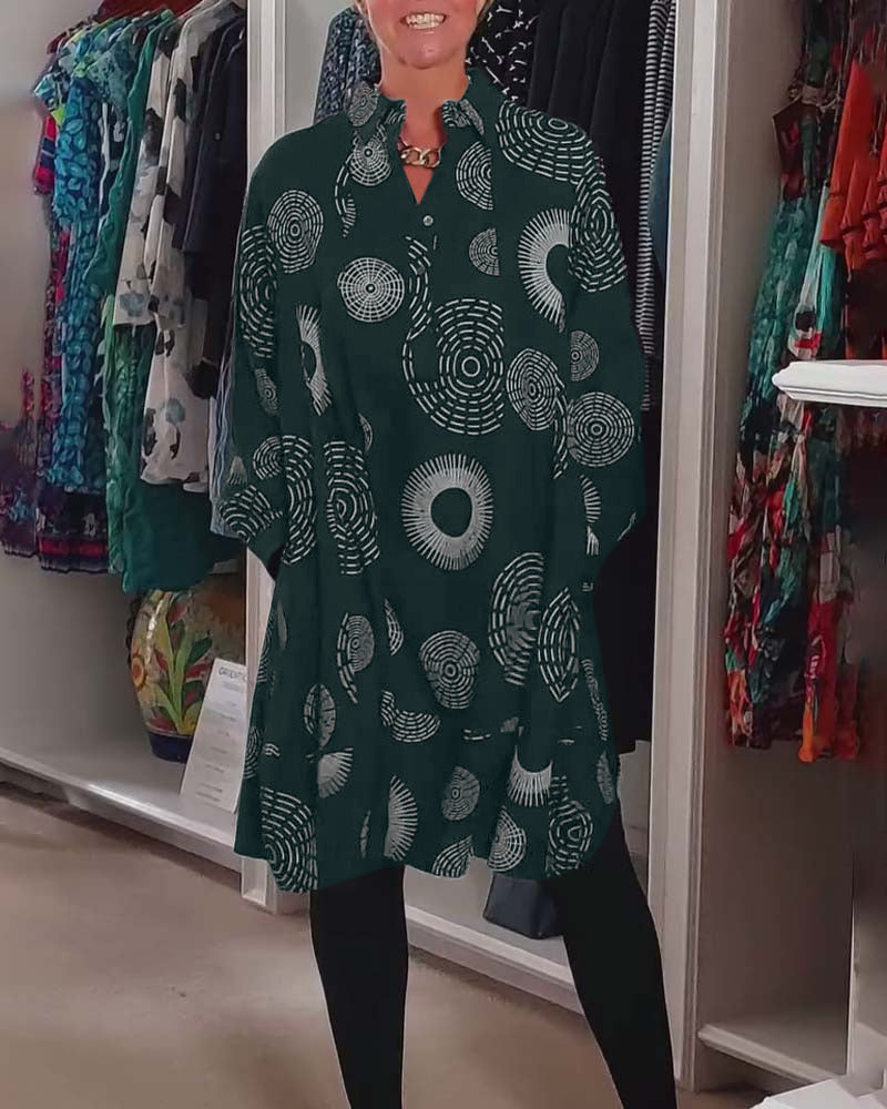 Marlene™ - Lässiges Kleid mit geometrischem Druck