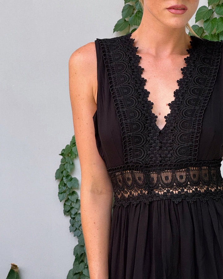 Stella™ - Bequemes V-Ausschnitt Spitzen-Topkleid