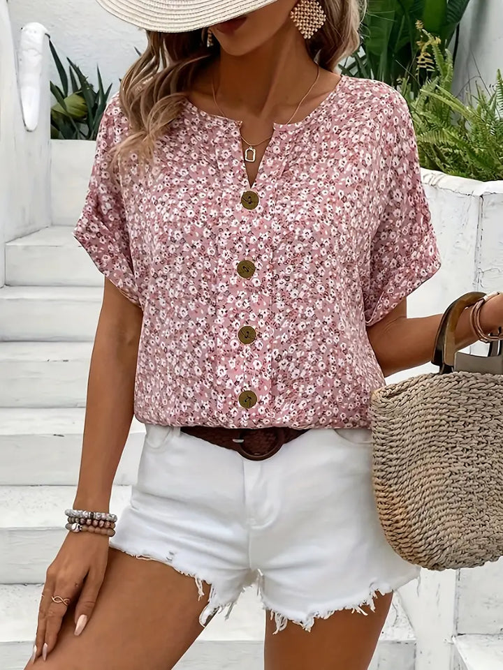 Charis™ - Florale Button-Up Bluse