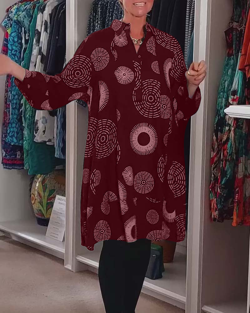 Marlene™ - Lässiges Kleid mit geometrischem Druck