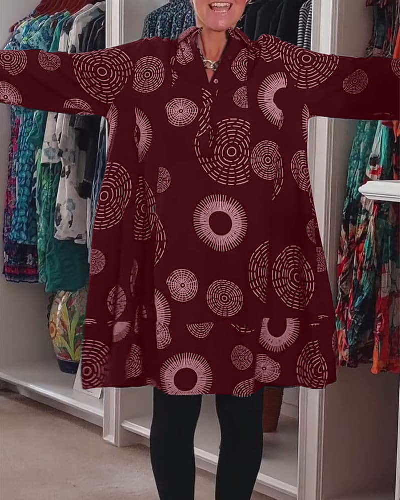 Marlene™ - Lässiges Kleid mit geometrischem Druck