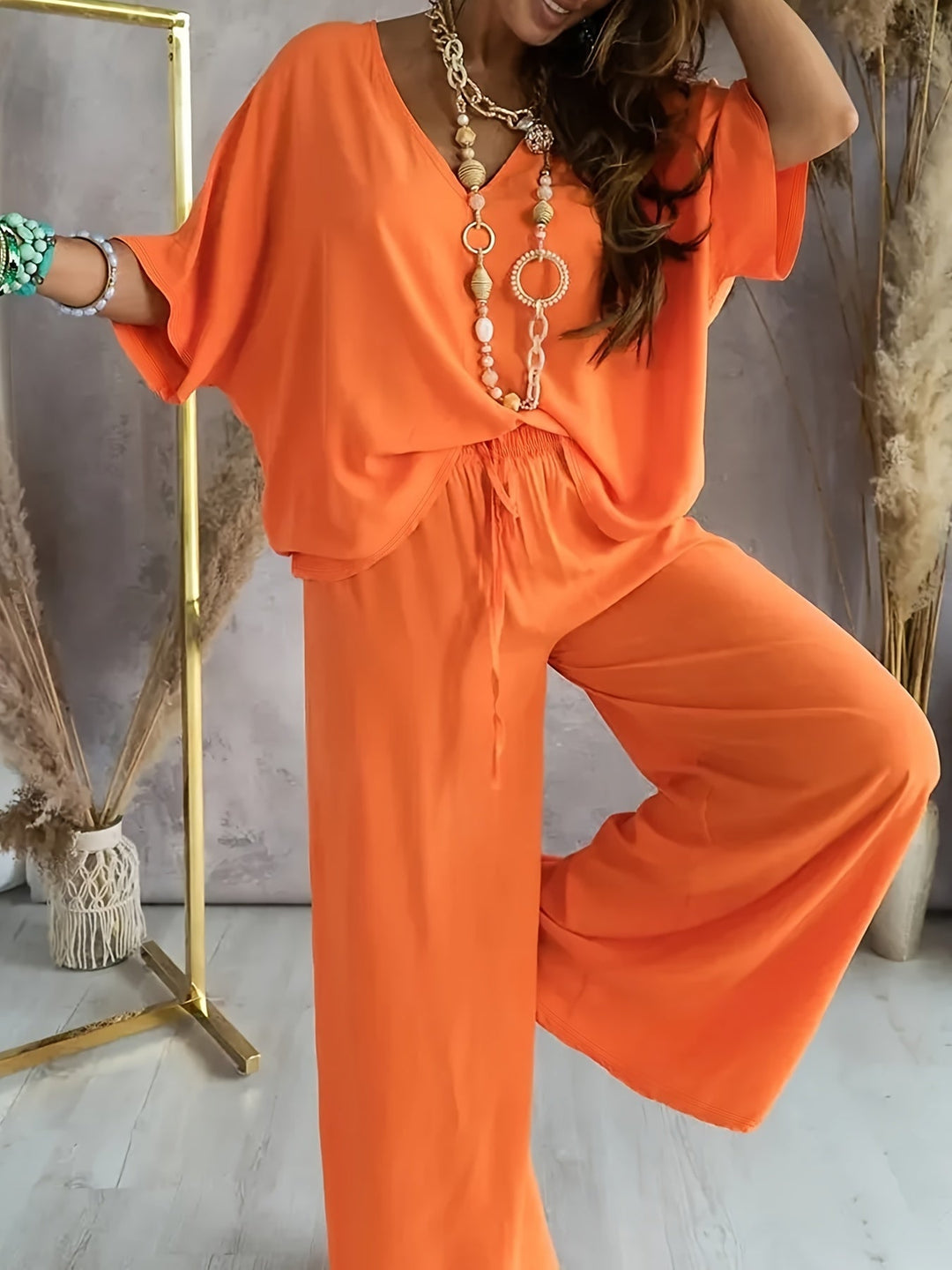 Farah™ - Stylisches einfarbiges Damen-Zweiteiler-Set