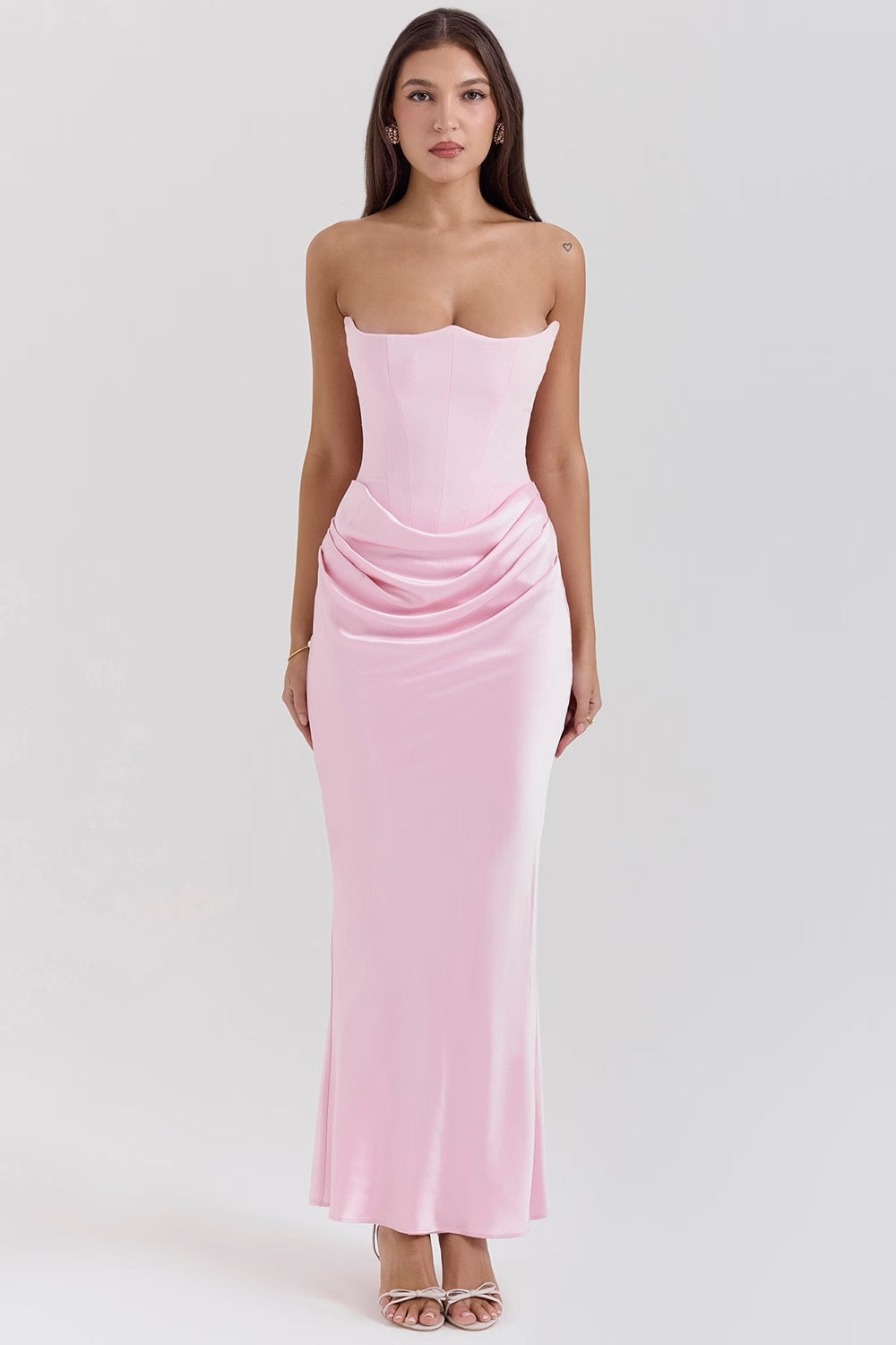 Hera - Elegantes Retro-Einfarbiges Trägerloses Partykleid