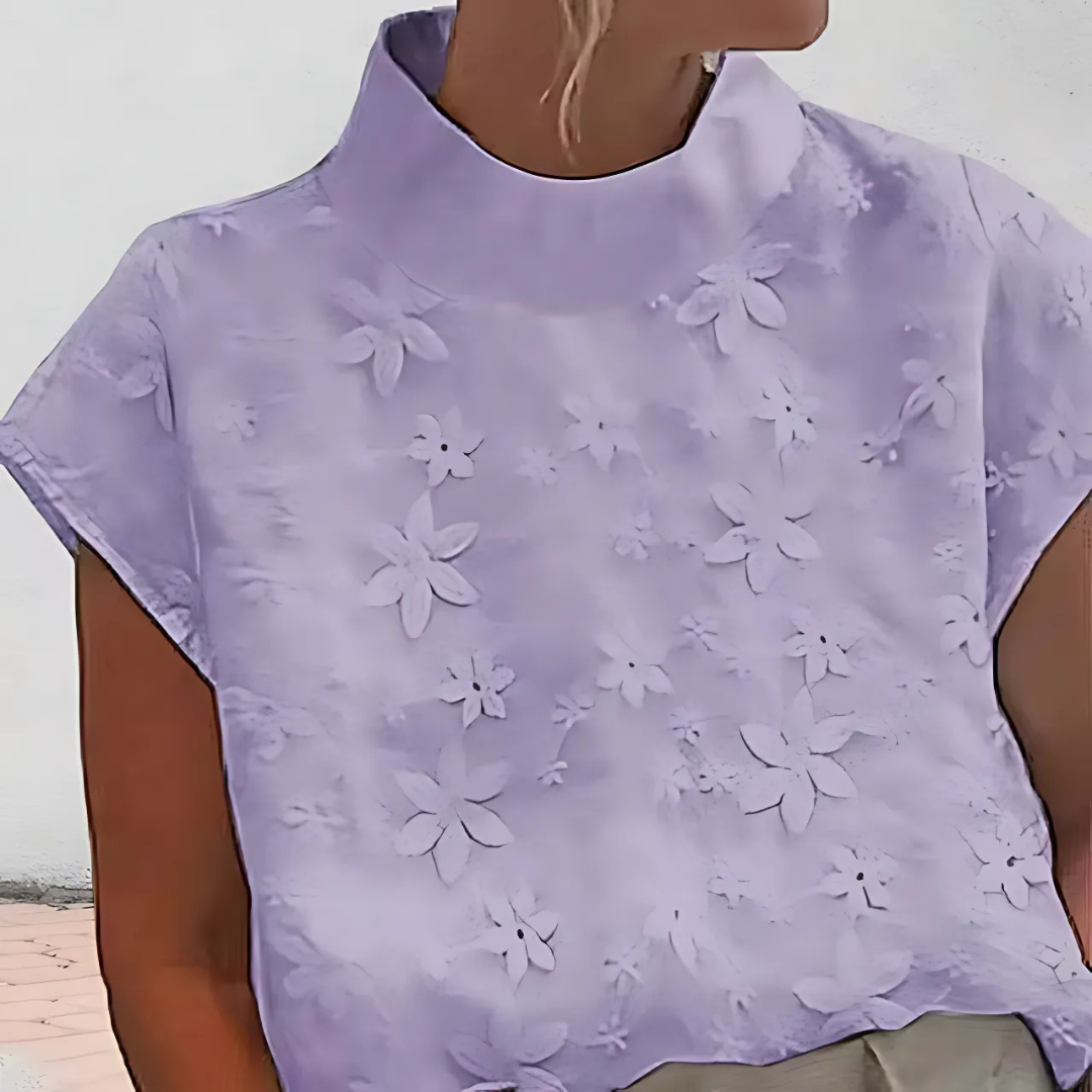 Doutzen™ - Damenbluse mit Spitzenbesatz und halblangen Ärmeln