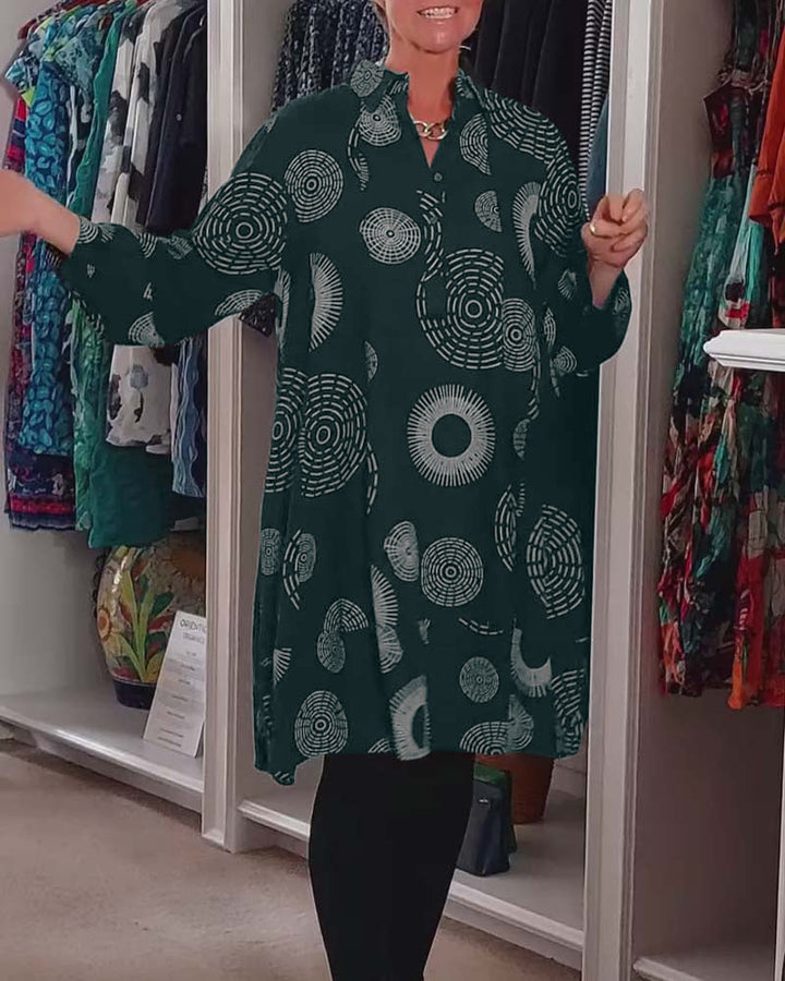 Marlene™ - Lässiges Kleid mit geometrischem Druck