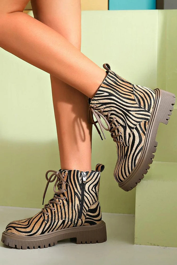ZEBRA-MUSTER SCHUHEN MIT SCHNÜRSENKEL