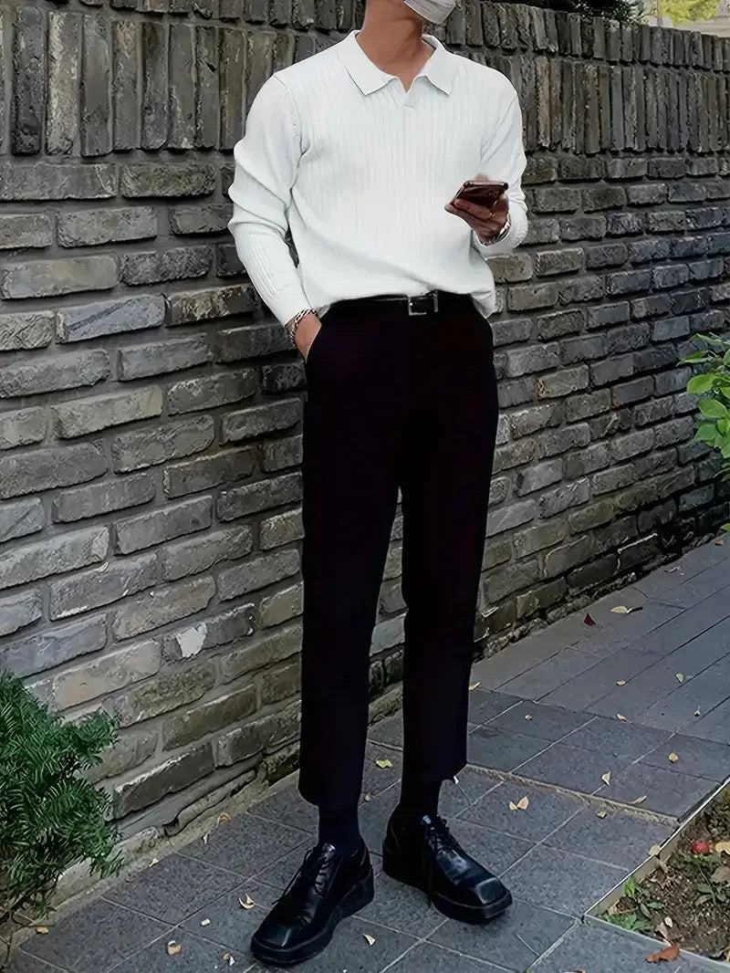 Brit & Boho™️ | Geripptes Strickpullover-Shirt