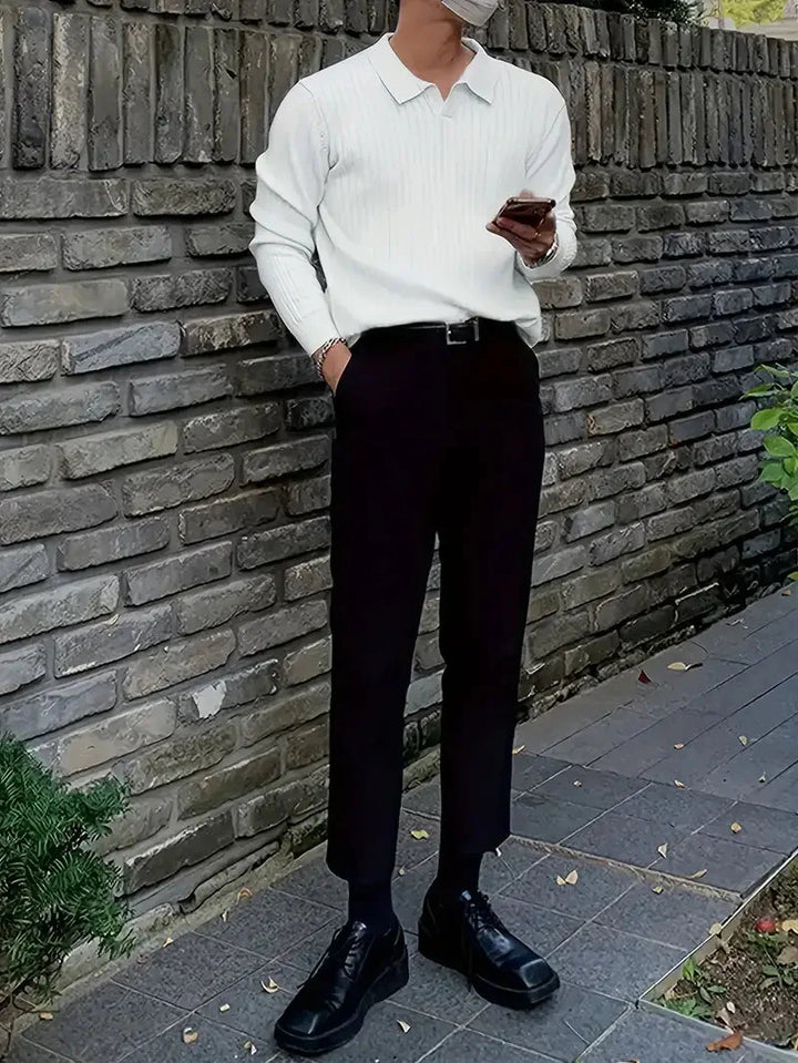 Brit & Boho™️ | Geripptes Strickpullover-Shirt