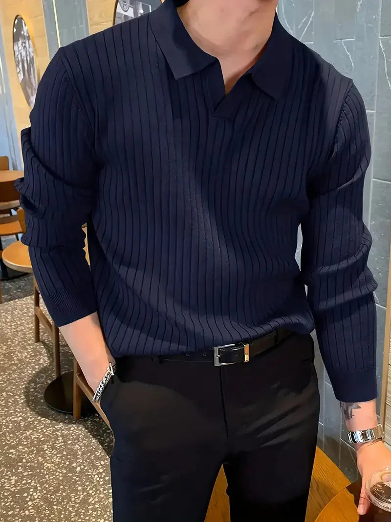 Brit & Boho™️ | Geripptes Strickpullover-Shirt