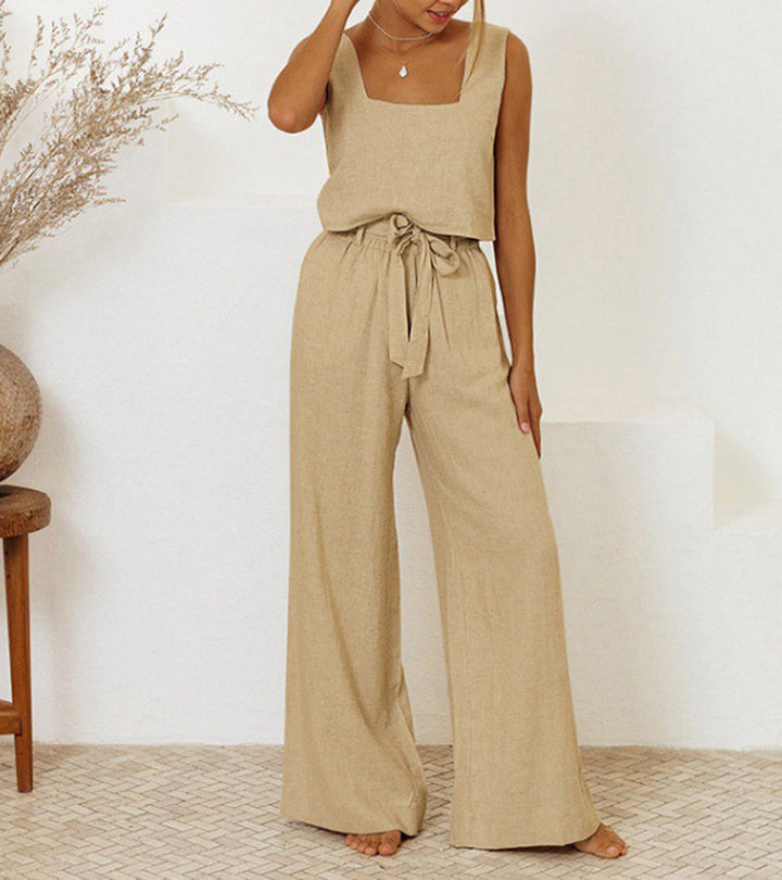 Megan™ - Minimalistisches Top und weite Hose Set