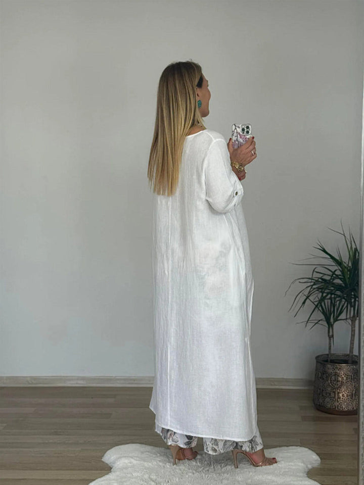 Regina™ – Elegantes Casual Baumwoll und Leinen-Set