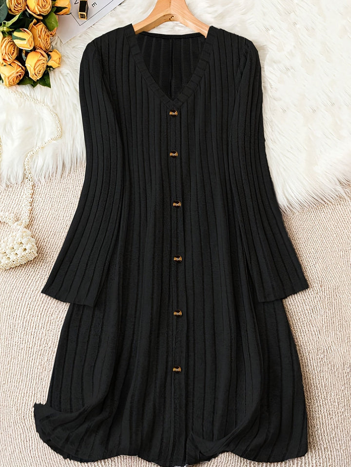 Madelyn™ - Zeitloses Plus-Size Rippknopfkleid