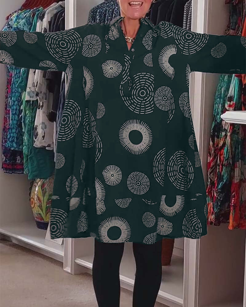 Marlene™ - Lässiges Kleid mit geometrischem Druck