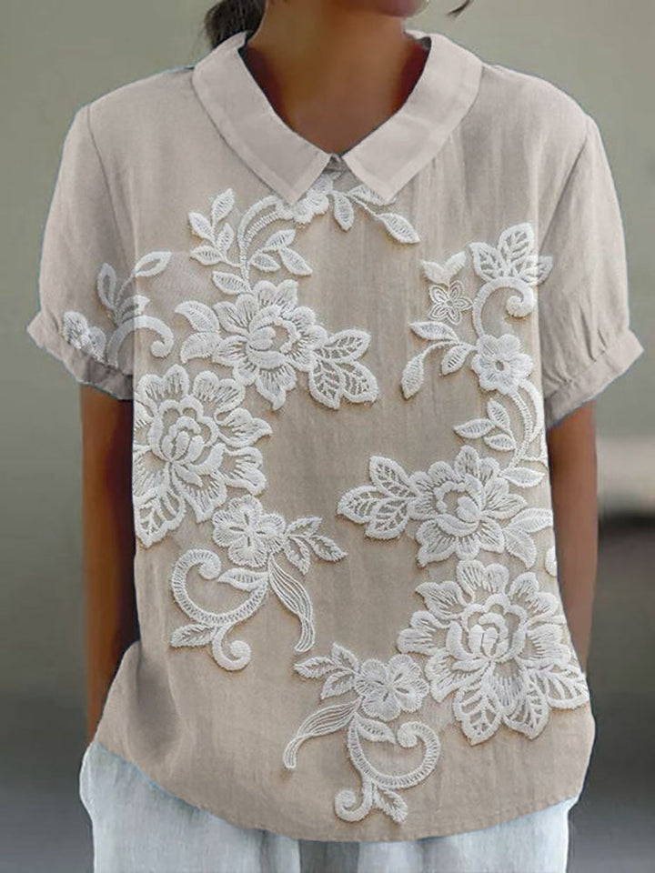 Clarette™ - Vintage Bedrucktes Hemd