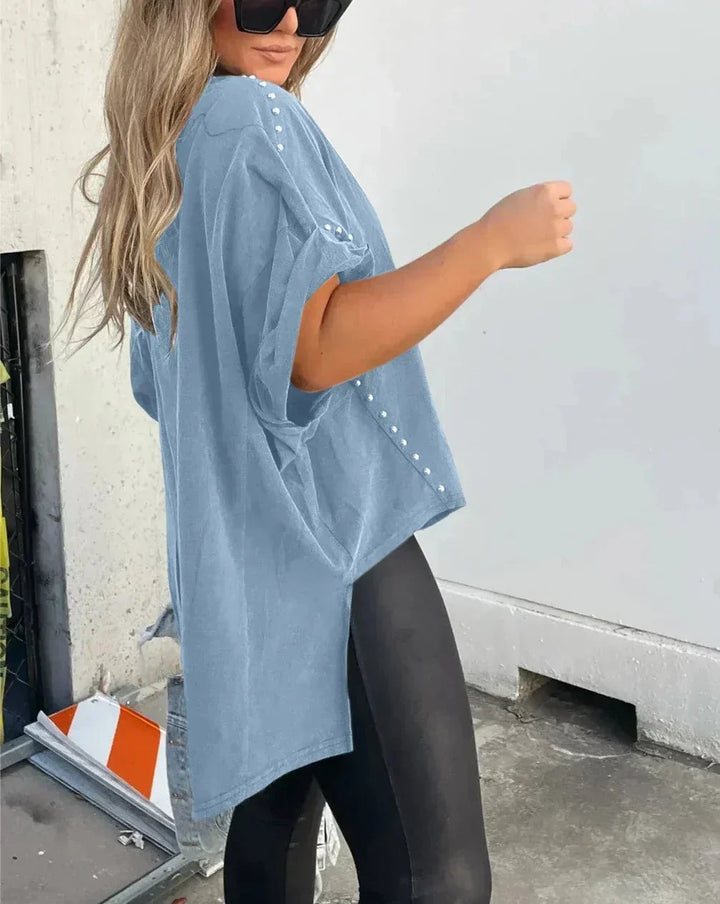 Isabelle™ - Oversized T-Shirt mit Nieten