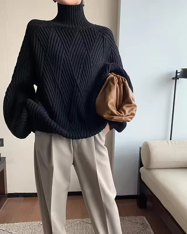 Audrey - Gestrickter Rollkragenpullover