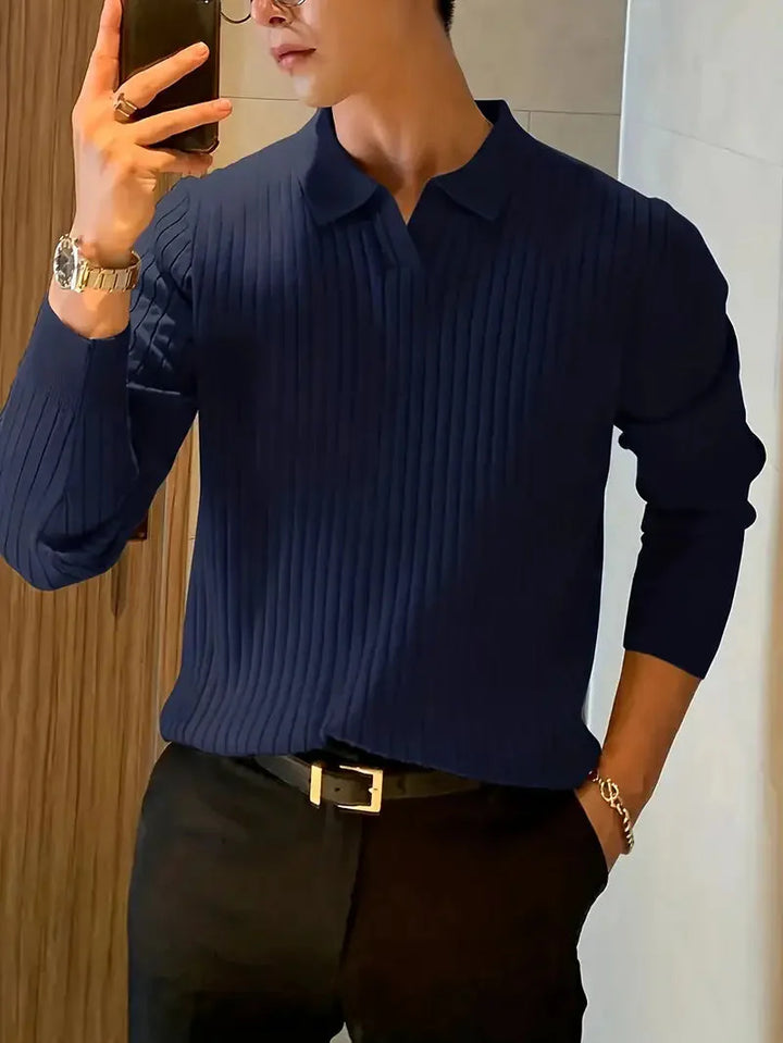 Brit & Boho™️ | Geripptes Strickpullover-Shirt