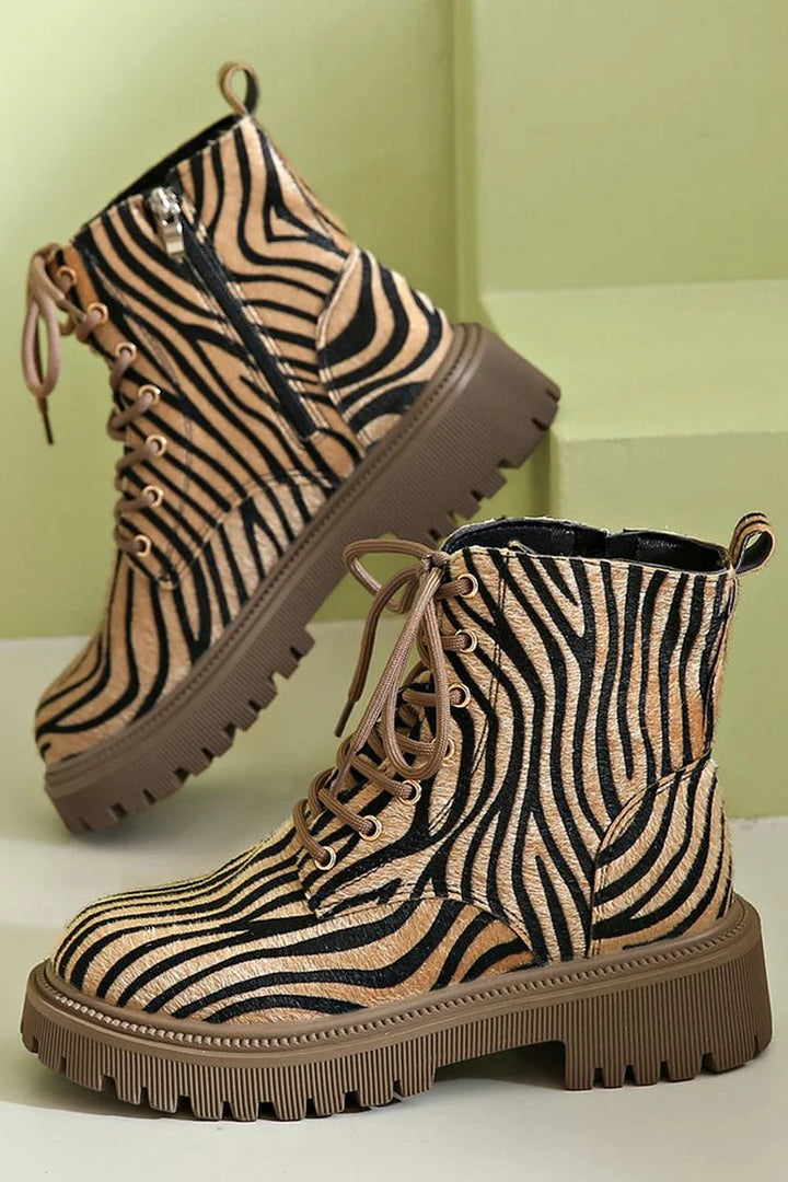 ZEBRA-MUSTER SCHUHEN MIT SCHNÜRSENKEL