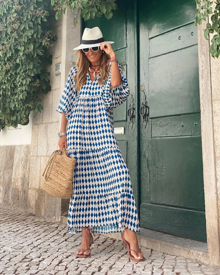 Elin | Boho Maxi Baumwollkleid